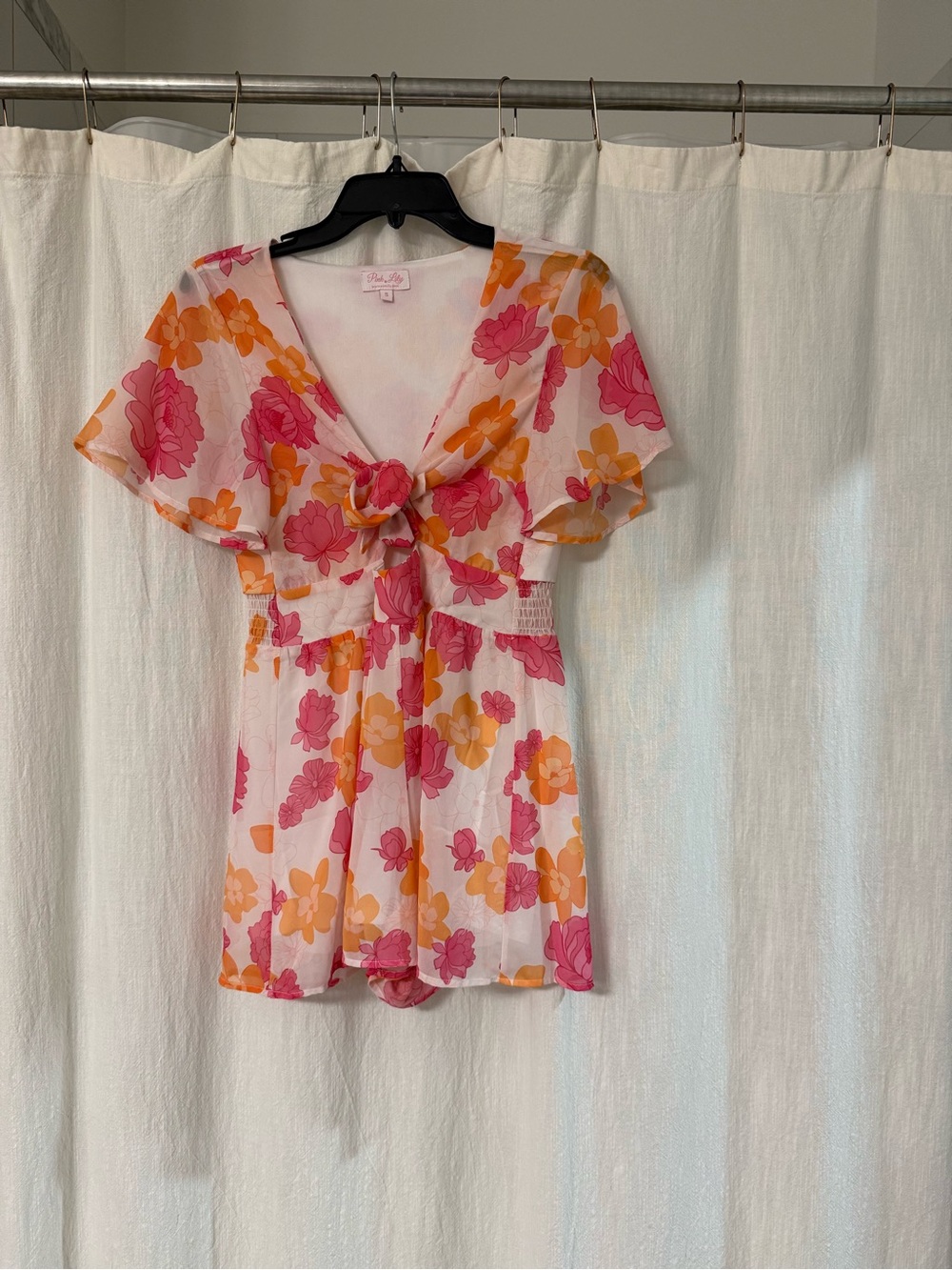 Pink lily romper